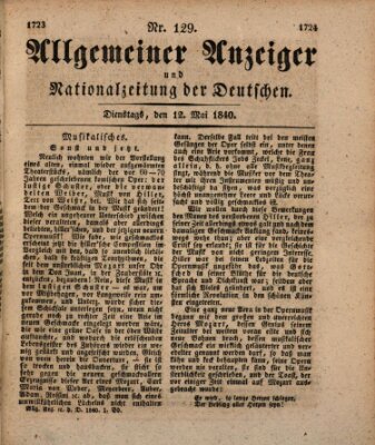 Allgemeiner Anzeiger und Nationalzeitung der Deutschen (Allgemeiner Anzeiger der Deutschen) Dienstag 12. Mai 1840