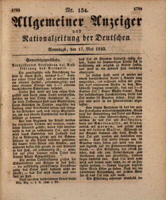 Allgemeiner Anzeiger und Nationalzeitung der Deutschen (Allgemeiner Anzeiger der Deutschen) Sonntag 17. Mai 1840