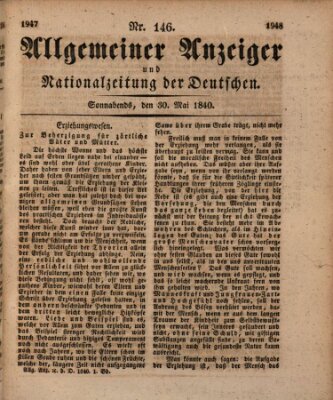 Allgemeiner Anzeiger und Nationalzeitung der Deutschen (Allgemeiner Anzeiger der Deutschen) Samstag 30. Mai 1840