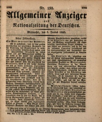 Allgemeiner Anzeiger und Nationalzeitung der Deutschen (Allgemeiner Anzeiger der Deutschen) Mittwoch 3. Juni 1840