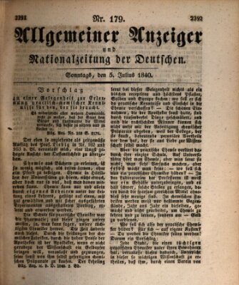 Allgemeiner Anzeiger und Nationalzeitung der Deutschen (Allgemeiner Anzeiger der Deutschen) Sonntag 5. Juli 1840