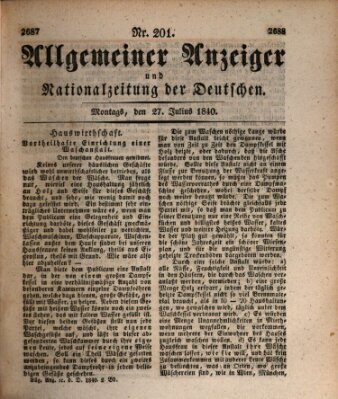 Allgemeiner Anzeiger und Nationalzeitung der Deutschen (Allgemeiner Anzeiger der Deutschen) Montag 27. Juli 1840