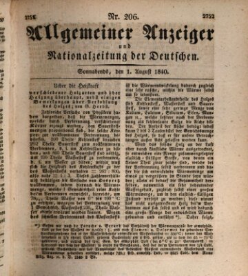 Allgemeiner Anzeiger und Nationalzeitung der Deutschen (Allgemeiner Anzeiger der Deutschen) Samstag 1. August 1840