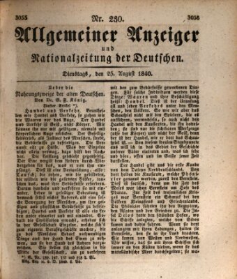 Allgemeiner Anzeiger und Nationalzeitung der Deutschen (Allgemeiner Anzeiger der Deutschen) Dienstag 25. August 1840