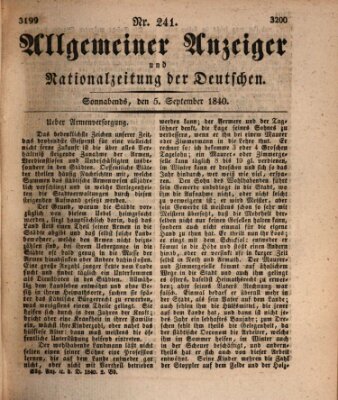 Allgemeiner Anzeiger und Nationalzeitung der Deutschen (Allgemeiner Anzeiger der Deutschen) Samstag 5. September 1840