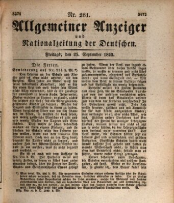 Allgemeiner Anzeiger und Nationalzeitung der Deutschen (Allgemeiner Anzeiger der Deutschen) Freitag 25. September 1840