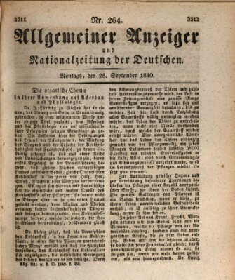 Allgemeiner Anzeiger und Nationalzeitung der Deutschen (Allgemeiner Anzeiger der Deutschen) Montag 28. September 1840