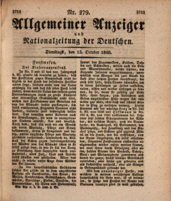 Allgemeiner Anzeiger und Nationalzeitung der Deutschen (Allgemeiner Anzeiger der Deutschen) Dienstag 13. Oktober 1840