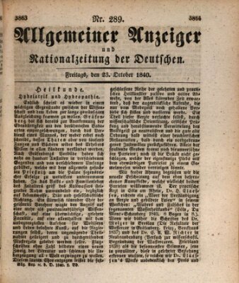 Allgemeiner Anzeiger und Nationalzeitung der Deutschen (Allgemeiner Anzeiger der Deutschen) Freitag 23. Oktober 1840