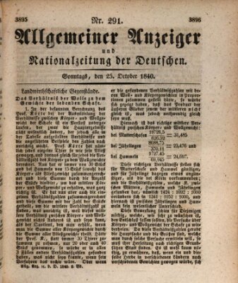 Allgemeiner Anzeiger und Nationalzeitung der Deutschen (Allgemeiner Anzeiger der Deutschen) Sonntag 25. Oktober 1840