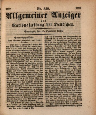 Allgemeiner Anzeiger und Nationalzeitung der Deutschen (Allgemeiner Anzeiger der Deutschen) Sonntag 13. Dezember 1840