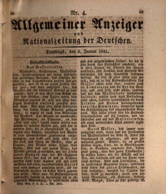 Allgemeiner Anzeiger und Nationalzeitung der Deutschen (Allgemeiner Anzeiger der Deutschen) Dienstag 5. Januar 1841