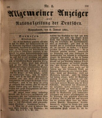 Allgemeiner Anzeiger und Nationalzeitung der Deutschen (Allgemeiner Anzeiger der Deutschen) Samstag 9. Januar 1841