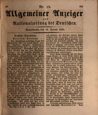 Allgemeiner Anzeiger und Nationalzeitung der Deutschen (Allgemeiner Anzeiger der Deutschen) Samstag 16. Januar 1841