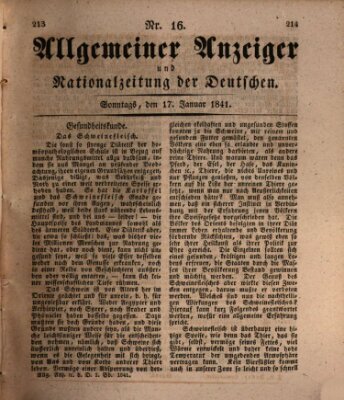 Allgemeiner Anzeiger und Nationalzeitung der Deutschen (Allgemeiner Anzeiger der Deutschen) Sonntag 17. Januar 1841