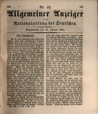 Allgemeiner Anzeiger und Nationalzeitung der Deutschen (Allgemeiner Anzeiger der Deutschen) Samstag 23. Januar 1841