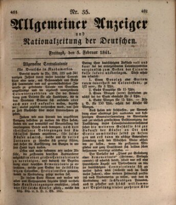 Allgemeiner Anzeiger und Nationalzeitung der Deutschen (Allgemeiner Anzeiger der Deutschen) Freitag 5. Februar 1841