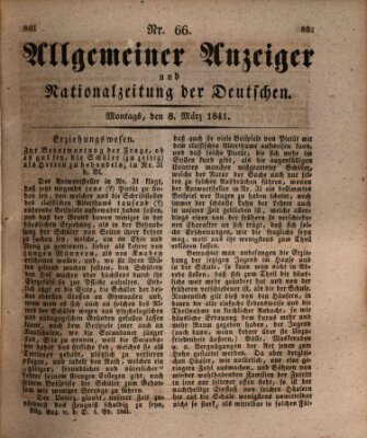 Allgemeiner Anzeiger und Nationalzeitung der Deutschen (Allgemeiner Anzeiger der Deutschen) Montag 8. März 1841