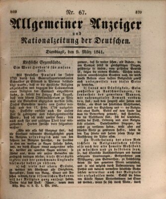 Allgemeiner Anzeiger und Nationalzeitung der Deutschen (Allgemeiner Anzeiger der Deutschen) Dienstag 9. März 1841