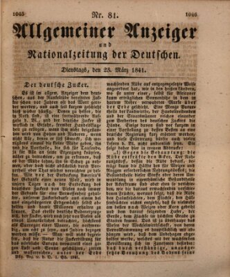 Allgemeiner Anzeiger und Nationalzeitung der Deutschen (Allgemeiner Anzeiger der Deutschen) Dienstag 23. März 1841