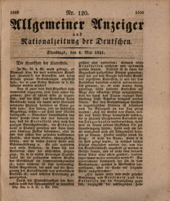 Allgemeiner Anzeiger und Nationalzeitung der Deutschen (Allgemeiner Anzeiger der Deutschen) Dienstag 4. Mai 1841