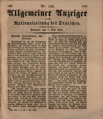 Allgemeiner Anzeiger und Nationalzeitung der Deutschen (Allgemeiner Anzeiger der Deutschen) Freitag 7. Mai 1841