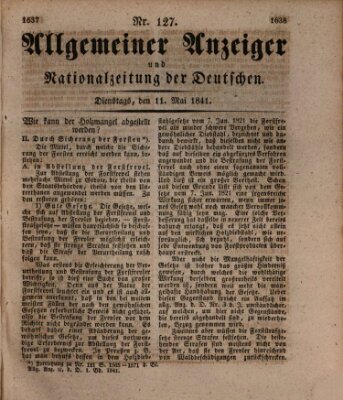 Allgemeiner Anzeiger und Nationalzeitung der Deutschen (Allgemeiner Anzeiger der Deutschen) Dienstag 11. Mai 1841