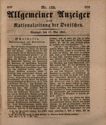 Allgemeiner Anzeiger und Nationalzeitung der Deutschen (Allgemeiner Anzeiger der Deutschen) Montag 17. Mai 1841