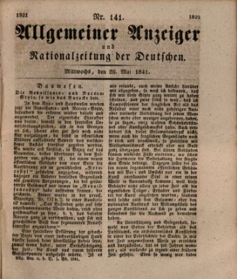 Allgemeiner Anzeiger und Nationalzeitung der Deutschen (Allgemeiner Anzeiger der Deutschen) Mittwoch 26. Mai 1841