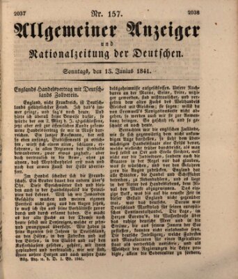 Allgemeiner Anzeiger und Nationalzeitung der Deutschen (Allgemeiner Anzeiger der Deutschen) Sonntag 13. Juni 1841