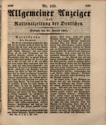 Allgemeiner Anzeiger und Nationalzeitung der Deutschen (Allgemeiner Anzeiger der Deutschen) Freitag 25. Juni 1841