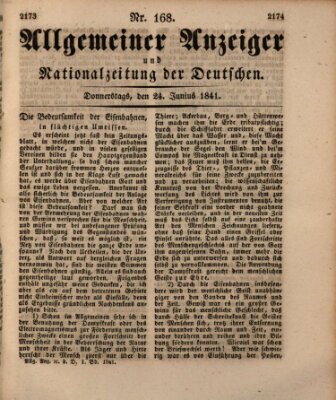 Allgemeiner Anzeiger und Nationalzeitung der Deutschen (Allgemeiner Anzeiger der Deutschen) Donnerstag 24. Juni 1841