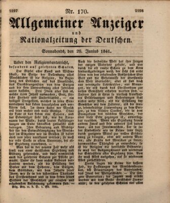 Allgemeiner Anzeiger und Nationalzeitung der Deutschen (Allgemeiner Anzeiger der Deutschen) Samstag 26. Juni 1841