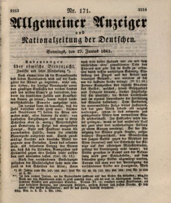 Allgemeiner Anzeiger und Nationalzeitung der Deutschen (Allgemeiner Anzeiger der Deutschen) Sonntag 27. Juni 1841