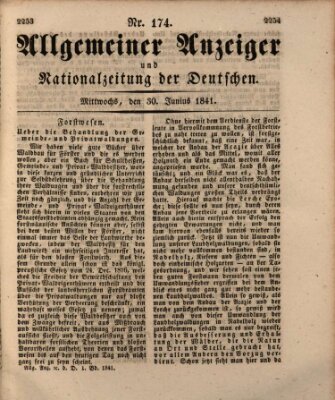 Allgemeiner Anzeiger und Nationalzeitung der Deutschen (Allgemeiner Anzeiger der Deutschen) Mittwoch 30. Juni 1841