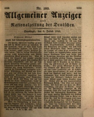 Allgemeiner Anzeiger und Nationalzeitung der Deutschen (Allgemeiner Anzeiger der Deutschen) Dienstag 6. Juli 1841