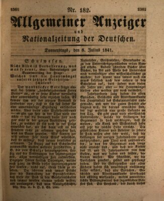 Allgemeiner Anzeiger und Nationalzeitung der Deutschen (Allgemeiner Anzeiger der Deutschen) Donnerstag 8. Juli 1841