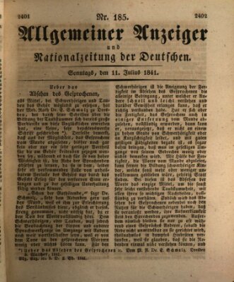 Allgemeiner Anzeiger und Nationalzeitung der Deutschen (Allgemeiner Anzeiger der Deutschen) Sonntag 11. Juli 1841