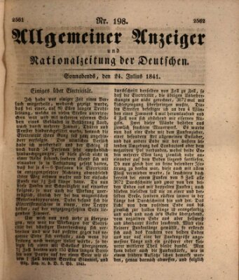 Allgemeiner Anzeiger und Nationalzeitung der Deutschen (Allgemeiner Anzeiger der Deutschen) Samstag 24. Juli 1841