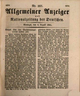 Allgemeiner Anzeiger und Nationalzeitung der Deutschen (Allgemeiner Anzeiger der Deutschen) Montag 2. August 1841