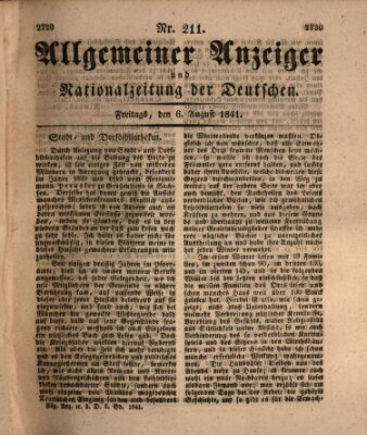 Allgemeiner Anzeiger und Nationalzeitung der Deutschen (Allgemeiner Anzeiger der Deutschen) Freitag 6. August 1841