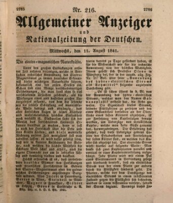 Allgemeiner Anzeiger und Nationalzeitung der Deutschen (Allgemeiner Anzeiger der Deutschen) Mittwoch 11. August 1841