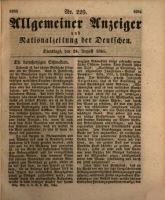 Allgemeiner Anzeiger und Nationalzeitung der Deutschen (Allgemeiner Anzeiger der Deutschen) Dienstag 24. August 1841