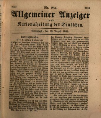 Allgemeiner Anzeiger und Nationalzeitung der Deutschen (Allgemeiner Anzeiger der Deutschen) Sonntag 29. August 1841
