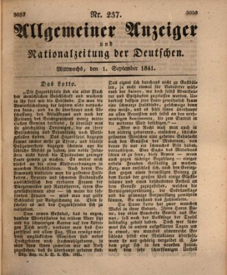 Allgemeiner Anzeiger und Nationalzeitung der Deutschen (Allgemeiner Anzeiger der Deutschen) Mittwoch 1. September 1841