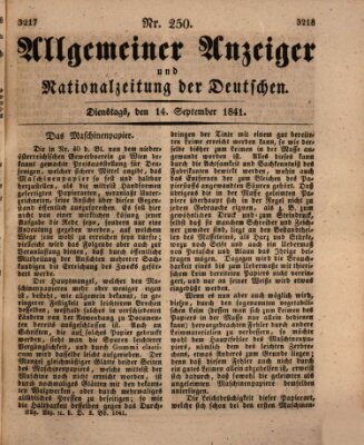 Allgemeiner Anzeiger und Nationalzeitung der Deutschen (Allgemeiner Anzeiger der Deutschen) Dienstag 14. September 1841