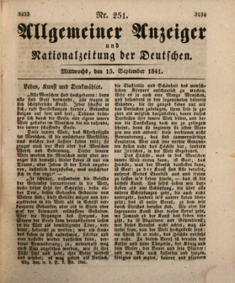 Allgemeiner Anzeiger und Nationalzeitung der Deutschen (Allgemeiner Anzeiger der Deutschen) Mittwoch 15. September 1841