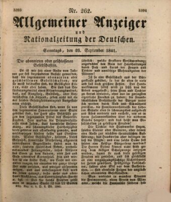 Allgemeiner Anzeiger und Nationalzeitung der Deutschen (Allgemeiner Anzeiger der Deutschen) Sonntag 26. September 1841