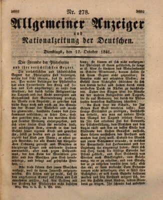 Allgemeiner Anzeiger und Nationalzeitung der Deutschen (Allgemeiner Anzeiger der Deutschen) Dienstag 12. Oktober 1841