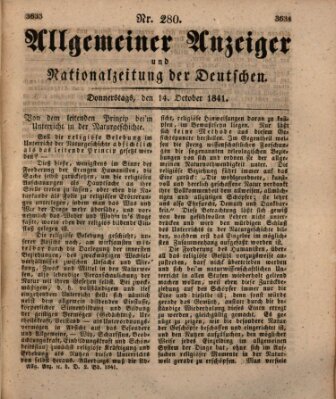 Allgemeiner Anzeiger und Nationalzeitung der Deutschen (Allgemeiner Anzeiger der Deutschen) Donnerstag 14. Oktober 1841